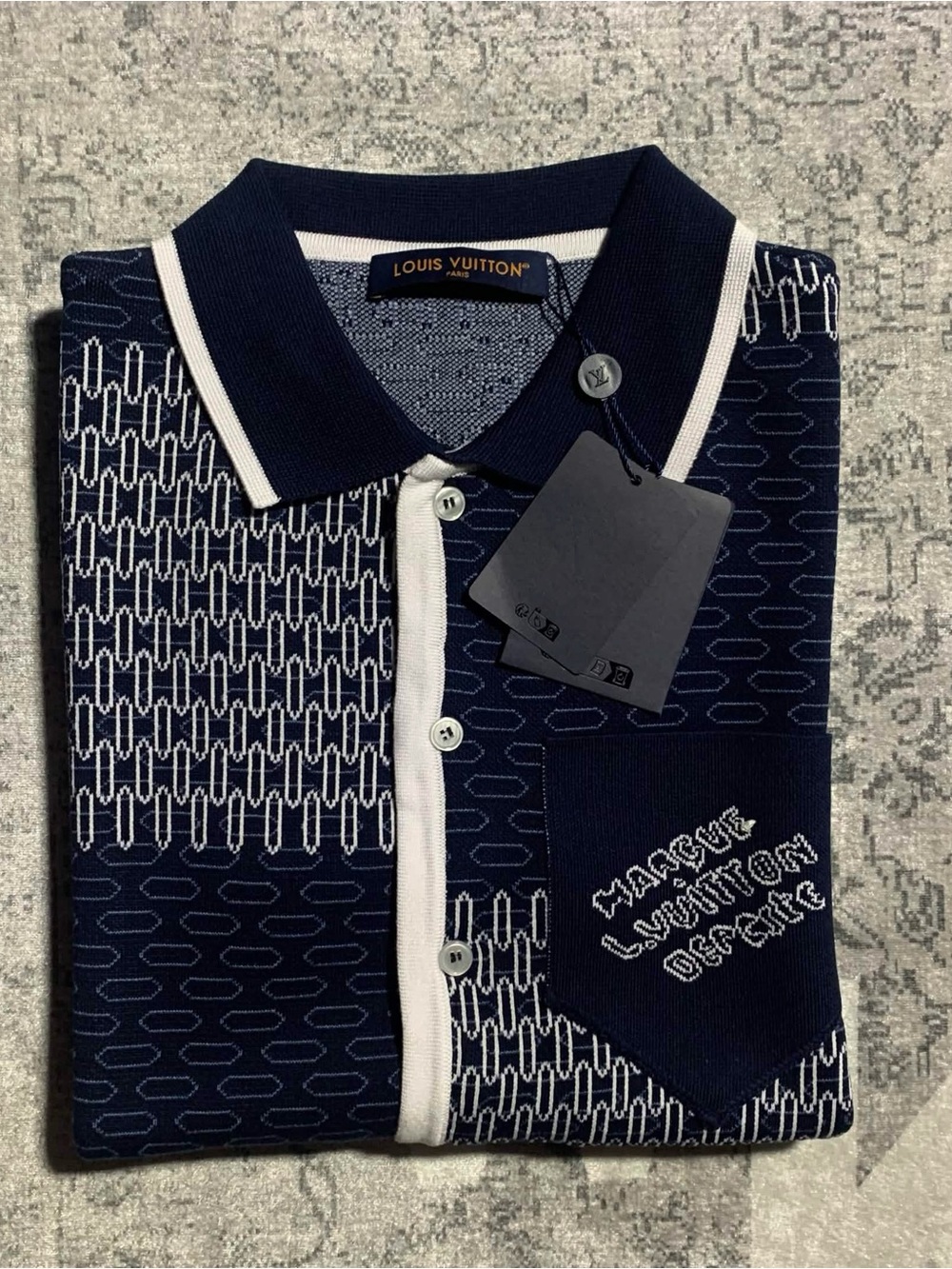 Louis Vuitton Navy Damier Polo Size S - Picture 4 of 7